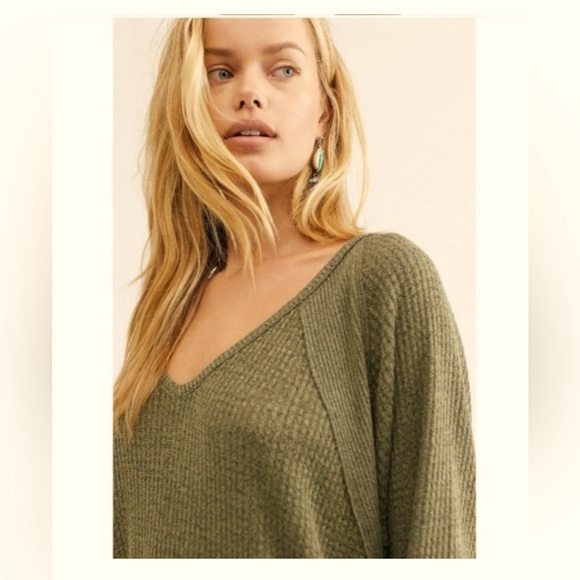 Free People Ferngully Green Santa Clara Thermal NWT 💚 - Picture 3 of 9